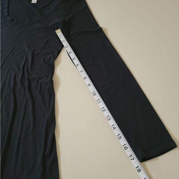 Boston Proper Black Scoop-Neck Long Sleeve Midi Dress - Picture 6 of 11